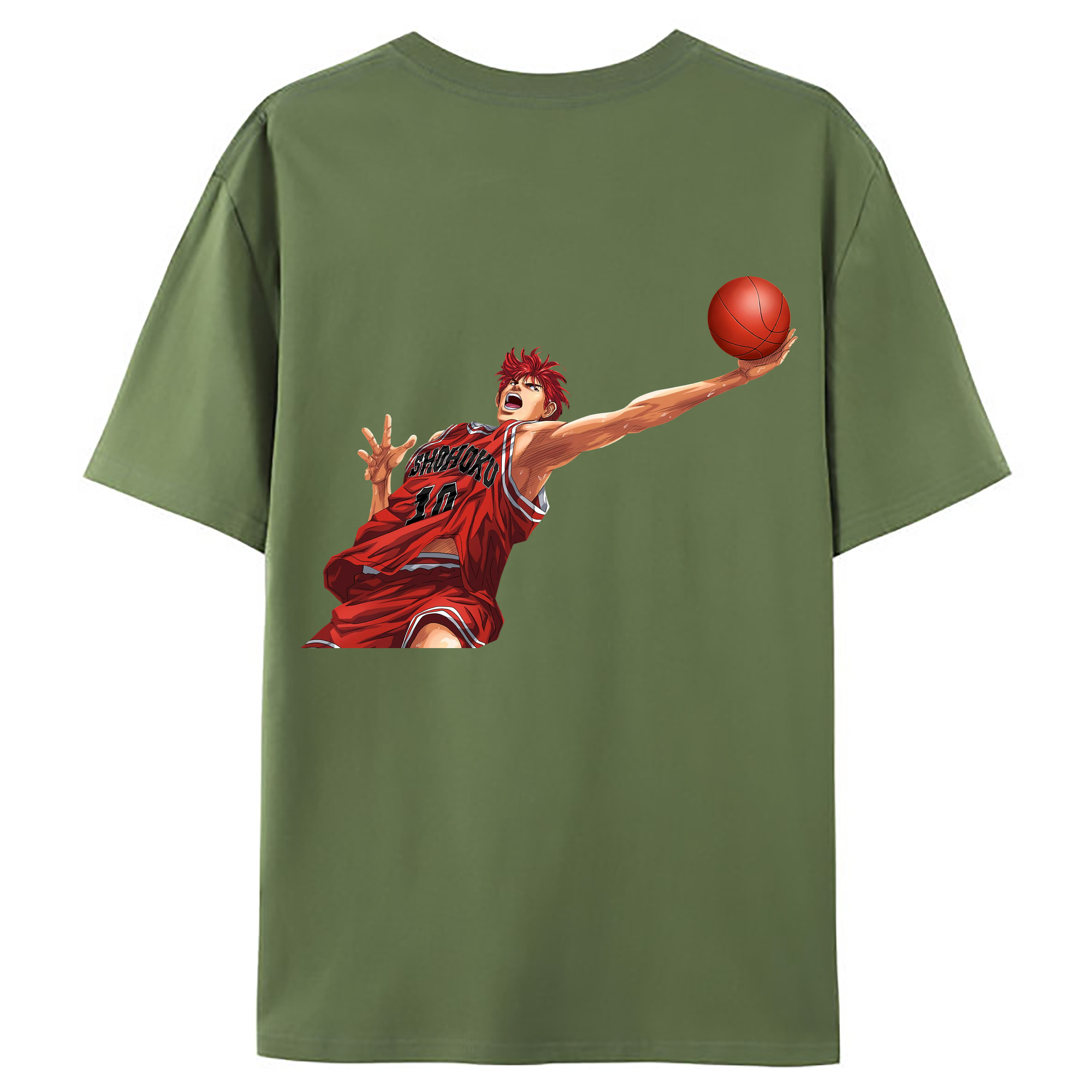 （画像用） SLAM DUNK／スラムダンク 綿100％ メンズ半袖Tシャツ（バックプリント） 通気性